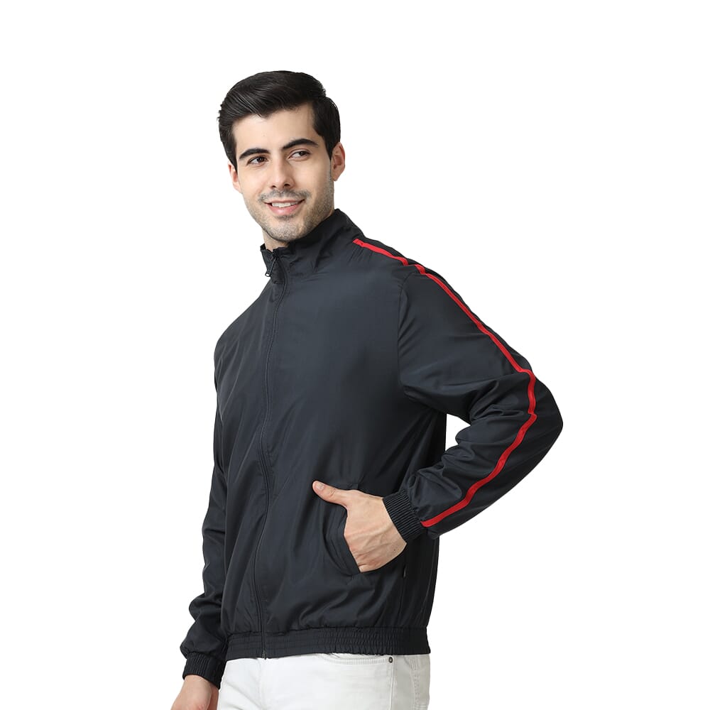 Mark & Spence Unisex Active Wear Jacket - Navy Blue with Red